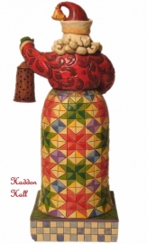 "Holiday Bright" Santa with lantern H19,5cm Jim Shore Kerstman uit  2008 retired *