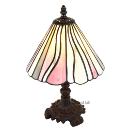 6193 * Tafellamp H34cm met Tiffany kap Ø20cm Pink Wave