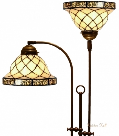 1136 Vloerlamp met 2 Tiffany kappen Ø26cm Filigrees