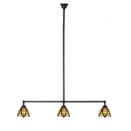 8119 ' Hanglamp Zwart B90cm met 2 Tiffany kappen Ø15cm Flow Souplesse