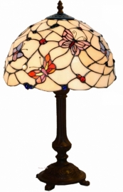 770 5794 * Tafellamp Tiffany H48cm Ø30cm Pink Butterfly