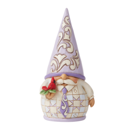 Gnomes Purple - Set van 4 - Holding Mug ,Santa , Snowman & Cardinal retired *