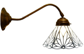 6191 410 * Wandlamp Bronskleur met Tiffany kap Ø20cm Star of Bethlehem