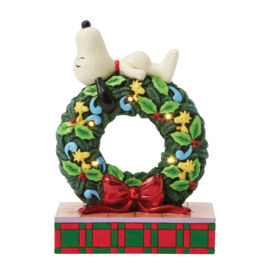 Snoopy Sleeping on LED Wreath H18cm Jim Shore 6017242