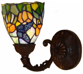 9307 8829 Wandlamp met Tiffany kap Ø11cm  Vlinder motief