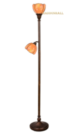 8205  Vloerlamp H176cm  met 2 Tiffany kappen Ø17cmTulipa
