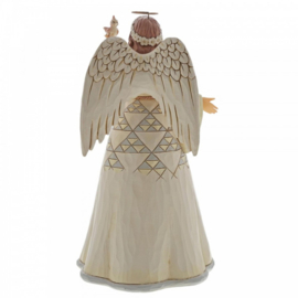 White Woodland Angel with Cardinals * H25cm Jim Shore 6004767 retired item, laatste exemplaar