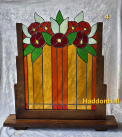 4 Paneel Tiffany op houten voet H79cm B67cm