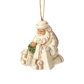 White Woodland Santa with Baby Jesus Ornament uit 2017 H10cm Jim Shore 4058743 * Retired