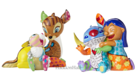 Bambi & Thumper en Lilo & Stitch -  Set van 2 Romero Britto Figurines retired uit 2016 *