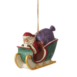 TWAS The Night Before Christmas Santa in Sleigh Hanging Ornament *H7,5cm Jim Shore 6008308
