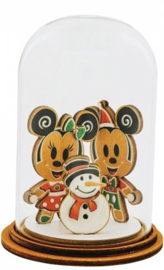 Mickey & Minnie Stolpje "Making Friends" - Mickey & Minnie Gingerbread with Snowman  A30541