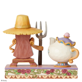 Belle - Mrs. Potts & Cogsworth  Workin'Round the Clock  13cm Jim Shore 6002813 retired *