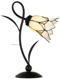 8100 * Bureaulamp H40cm met Tiffany kap Ø16cm Lovely Flower White