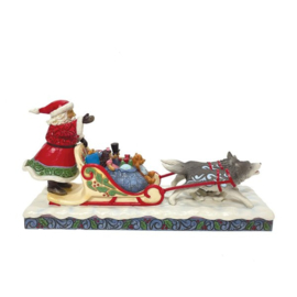Santa in Sleigh with Dogs B27cm Jim Shore 6010826 retired *