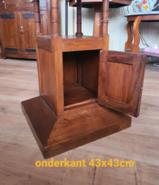 Tafel met marmerblad Ø70cm H74cm - Massief Teakhout