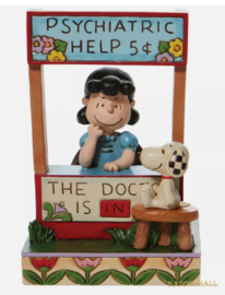 Snoopy & Lucy at Psychiatric Booth H15cm Jim Shore 6008971 , retired.