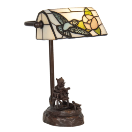 6050 * Bureaulamp H28cm Cat & Hummingbird