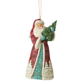 Winter Wonderland Santa Holding Tree Ornament * H10cm Jim Shore 6006608