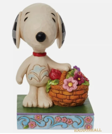 Snoopy with Basket of Tulips  H12cm Jim Shore 6011946 , retired