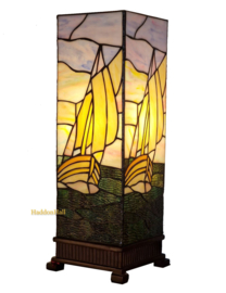 6293 Tafellamp Tiffany H48cm WIndlicht model "Sailboat"