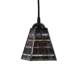 8117 ' Rozet Ø25cm met 3 Tiffany kappen 13x13 - Hanglamp Industrial