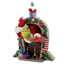 Grinch in Fireplace "Up to the Chimney" H28cm Possible Dreams by D56 6014777
