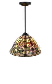 9111 Pendant Zwart met Tiffany kap Ø26cm Garden Dragonfly