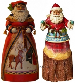Set van 2 Kerstmannen H26cm  Old-fashioned Holiday  &  Nature's Noel, uitverkocht