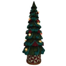 Tree Illuminated with Windmill Patterned Base H 27cm Jim Shore 6012905 , retired