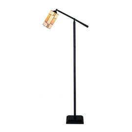 8166 Vloerlamp - Leeslamp H152cm met Tiffany kap Ø12,5cm Round About