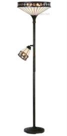 T4P40 * Vloerlamp H178cm met 2 Tiffany kappen Ø40 en Ø14cm Fargo