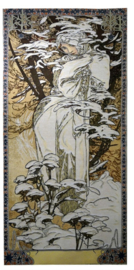 Alphonse Mucha "Winter" Wandkleed 100x46cm Gobelin Geweven