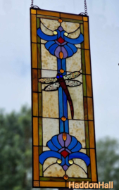 6058  Voorzetraam Tiffany 73x25cm Dragon Flies retired