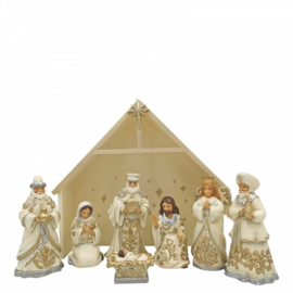 Silver-Gold Nativity Set H15cm Jim Shore 6006651 laatste exemplaar
