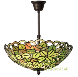 6341 Plafonniere - Hanglamp Tiffany Ø40cm 2xE14 Greenleaf