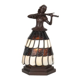 6047 Tiffany lamp H26cm "Lady Playing Violin"
