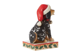 Highland Glen Dog with Santa Hat H14cm Jim Shore 6012867 *