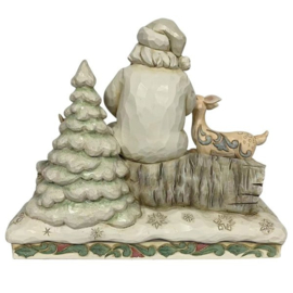 White Woodland Santa Sitting Among Animals H19cm Jim Shore 6011615 retired item *