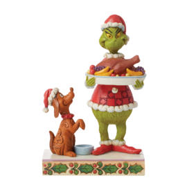 Grinch & Max with Christmas Dinner H18cm Jim Shore 6012696, retired, laatste exemplaren