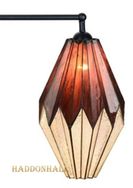8158 ' Hanglamp Zwart B90cm met 2 Tiffany kappen Ø28cm Origami
