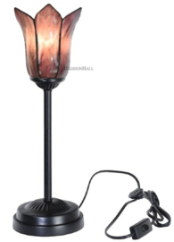 8184 * Tafellamp Uplight H45cm met Tiffany kap Ø16cm Gentian Purple Gentiaan
