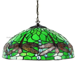 9337GR * Hanglamp Tiffany Ø41cm Dragonfly Green