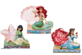 Mulan with Cherry Blossom , Ariel with Shell & Belle with Rose - Set van 3 Jim Shore beelden * 