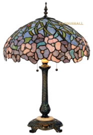5453 Tafellamp H75cm met Tiffany kap Ø51cm Wisteria Pink