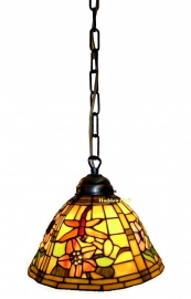 9111 * Hanglamp Tiffany Ø26cm Garden Dragonfly  Ketting of textielsnoer.