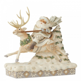 On Course For Christmas B 21cm Santa Riding Reindeer Jim Shore 6006579 retired *