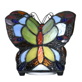 6340 * Tiffany lamp Vlinder H15cm 3xAAA