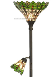 5977 Vloerlamp H188cm met 2 Tiffany kappen Ø36cm & Ø15cm