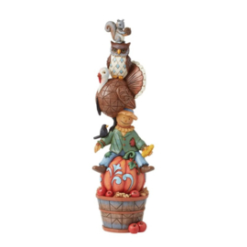Harvest Critter Stacked "festive Fall Friends" Jim Shore 6016631 , retired, op voorraad